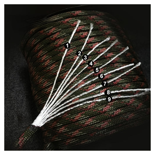 100m\u002F3937.01inch 9-Core Paracord Rope, 4mm Diameter, Polyamide Material, Fit, Tensile Strength Up to 5 lbs, for Outdoor Survival Gear, Camping Straps, and Umbrella Tent Lanyards