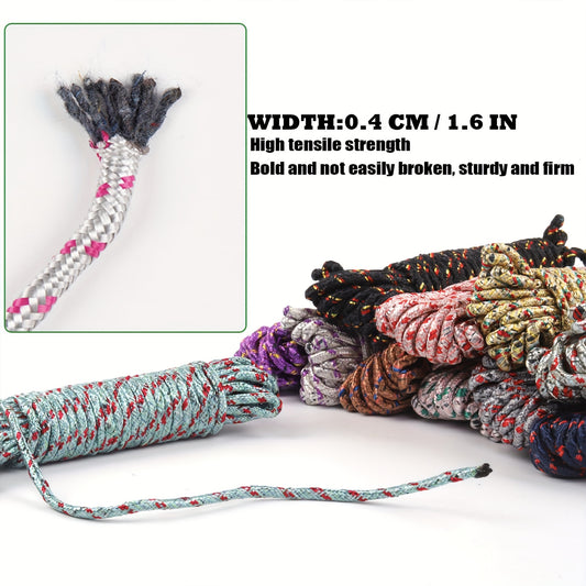 2 Pack Durable Nylon Clothesline 10M\u002F397.7In Hanging Rope - Strong And Sturdy for Drying, Tying And Hauling Items, Clothesline, Random Colors