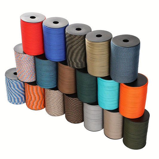 100 Meter Roll Up 328 Foot Nine Core Umbrella Rope With Multiple Colors Suitable For Tent Building, Backpack Storage, Clothes Drying, Bracelet Weaving, Hiking, Camping, Hiking Accessories, Binding Windproof Rope