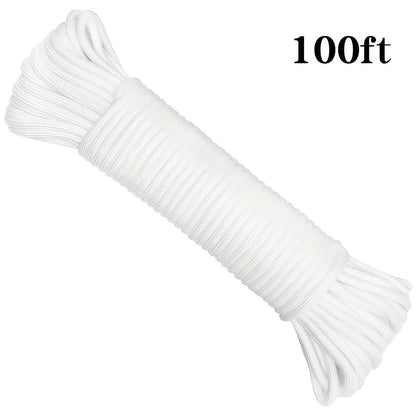 50ft-1000ft Heavy Duty 4mm Nylon Cord with 7 Strands Core Multipurpose Cloth Rope Cord for Clothes Drying, Tent Binding & DIY Crafts, BEKRVIO