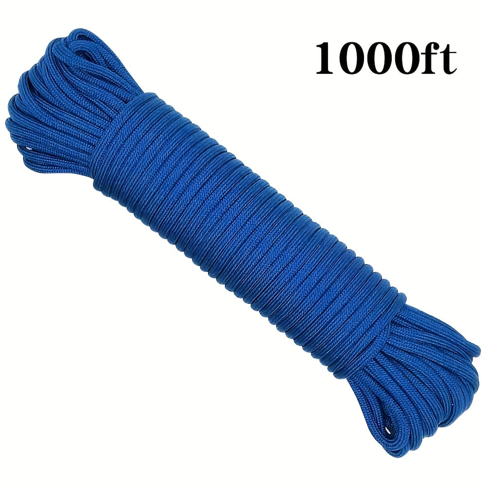 50ft-1000ft Heavy Duty 4mm Nylon Cord with 7 Strands Core Multipurpose Cloth Rope Cord for Clothes Drying, Tent Binding & DIY Crafts, BEKRVIO