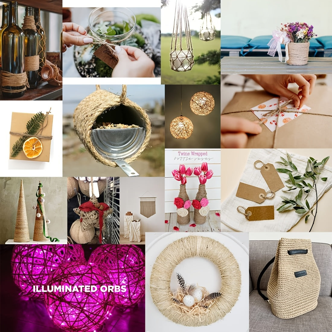 Natural Jute Twine String - High-Quality Brown Jute Fiber for Crafts, Gift Wrapping, Gardening, Crochet, Knitting & Macrame Decor - Durable & Versatile Crafting Supplies, Gardening Twine | Rustic Look | Textured Surface, Jute Rope for Crafts