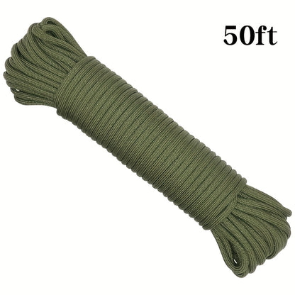 50ft-1000ft Heavy Duty 4mm Nylon Cord with 7 Strands Core Multipurpose Cloth Rope Cord for Clothes Drying, Tent Binding & DIY Crafts, BEKRVIO