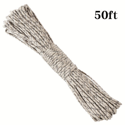 50ft-1000ft Heavy Duty 4mm Nylon Cord with 7 Strands Core Multipurpose Cloth Rope Cord for Clothes Drying, Tent Binding & DIY Crafts, BEKRVIO