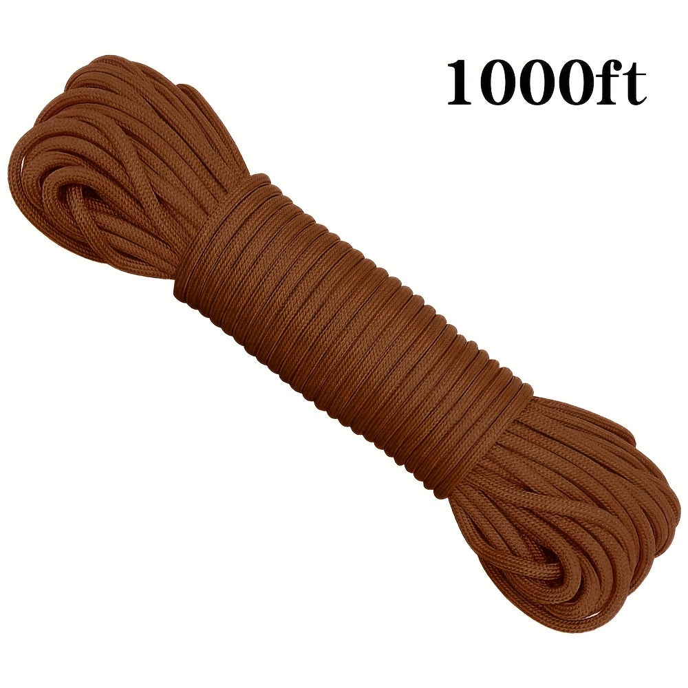 50ft-1000ft Heavy Duty 4mm Nylon Cord with 7 Strands Core Multipurpose Cloth Rope Cord for Clothes Drying, Tent Binding & DIY Crafts, BEKRVIO