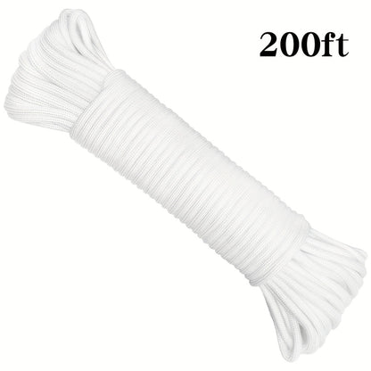 50ft-1000ft Heavy Duty 4mm Nylon Cord with 7 Strands Core Multipurpose Cloth Rope Cord for Clothes Drying, Tent Binding & DIY Crafts, BEKRVIO