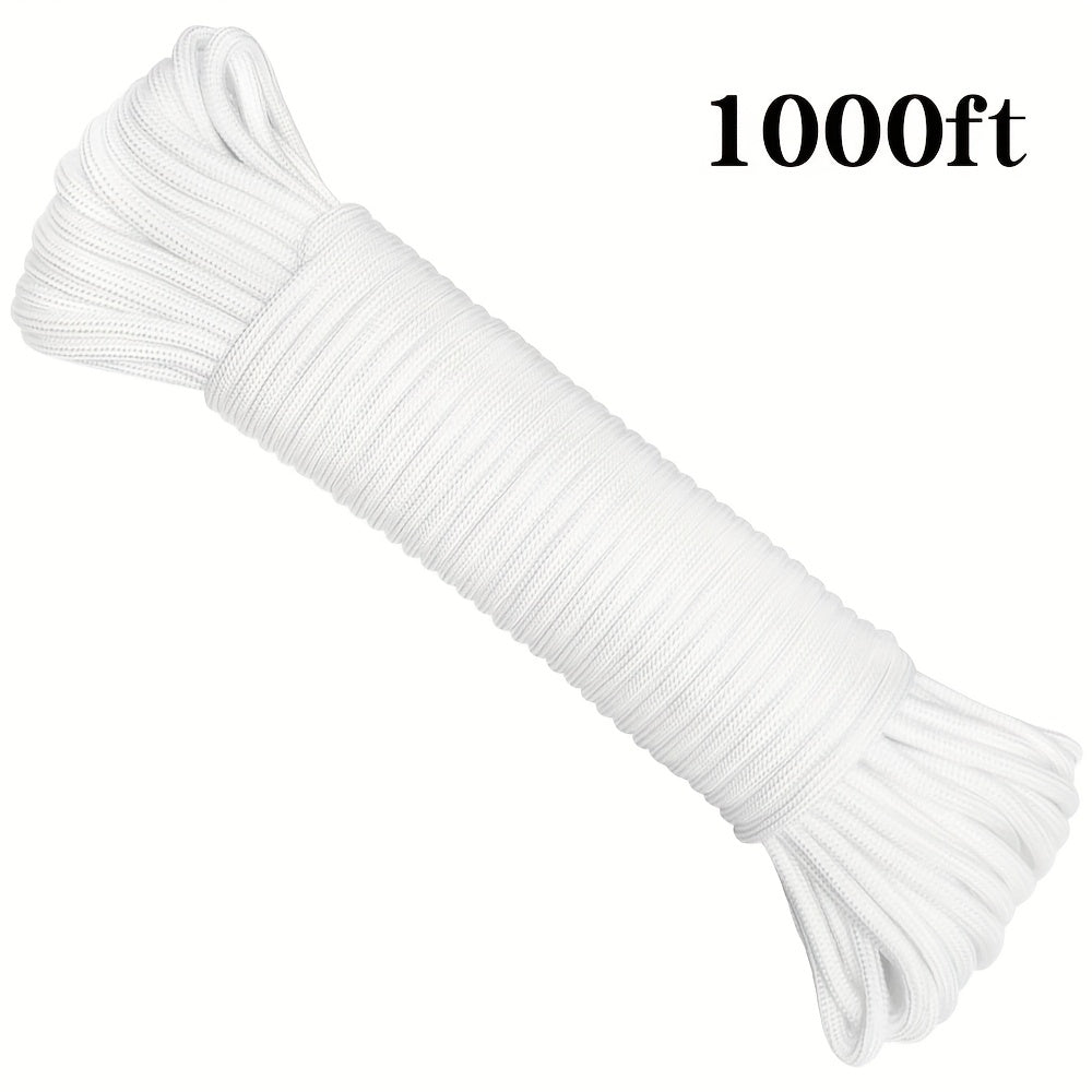 50ft-1000ft Heavy Duty 4mm Nylon Cord with 7 Strands Core Multipurpose Cloth Rope Cord for Clothes Drying, Tent Binding & DIY Crafts, BEKRVIO