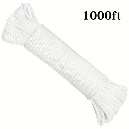 50ft-1000ft Heavy Duty 4mm Nylon Cord with 7 Strands Core Multipurpose Cloth Rope Cord for Clothes Drying, Tent Binding & DIY Crafts, BEKRVIO
